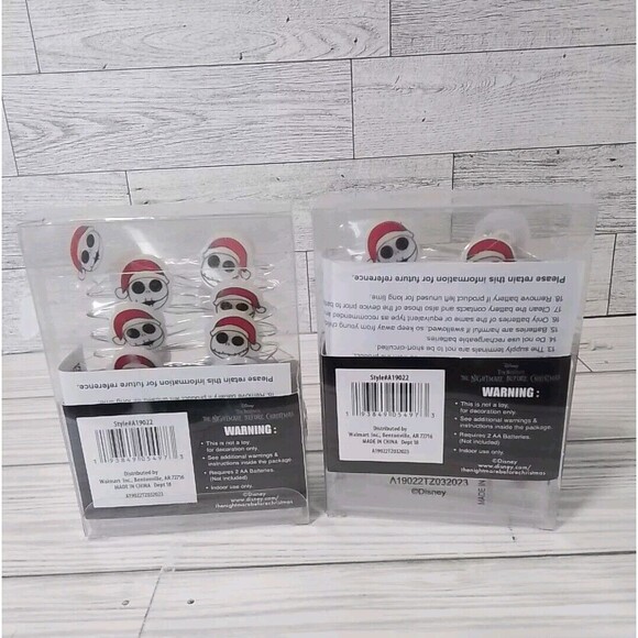 2 Jack Skellington Nightmare Before Christmas Mini String 20 LED Lights(Battery) - Picture 2 of 3